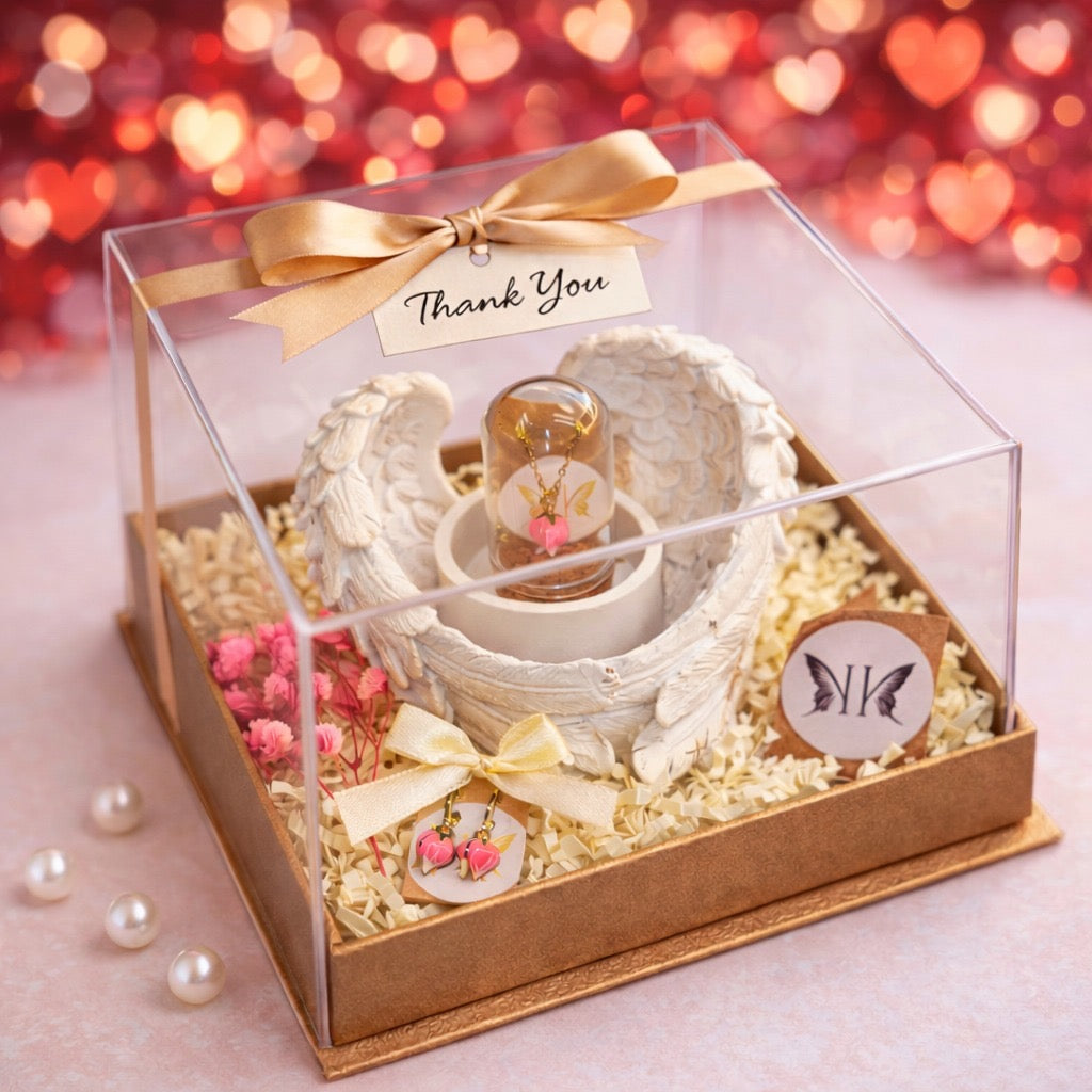 Pink Blossom Jewellery & Angel Gift Set