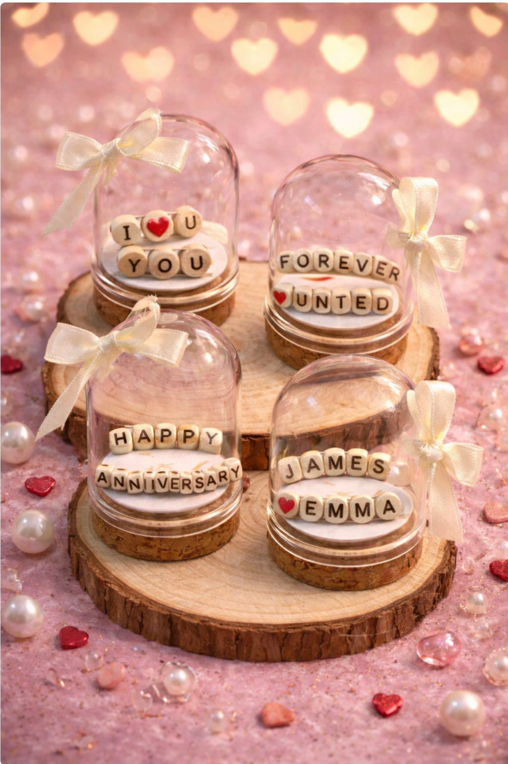 Personalised Love Message Glass Dome