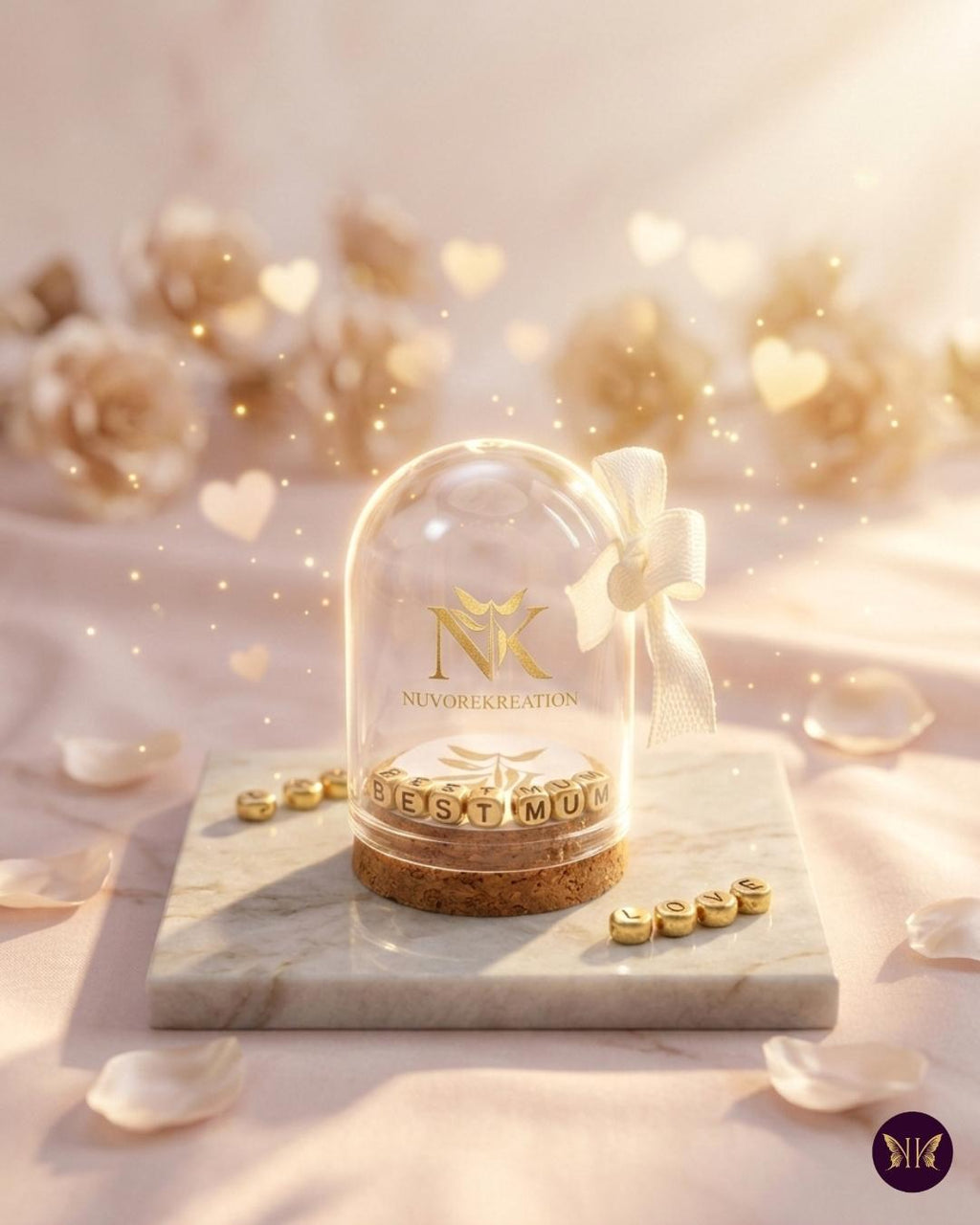 Personalised Love Message Glass Dome